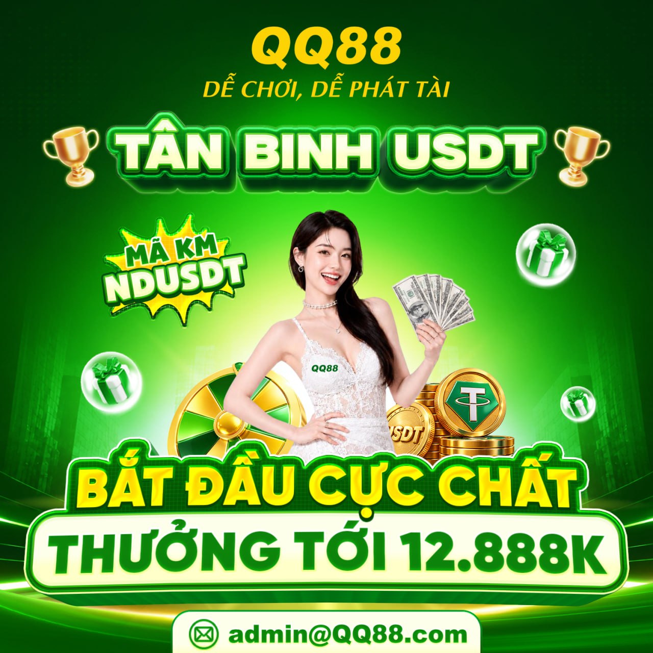 Tân binh QQ88 tặng USDT